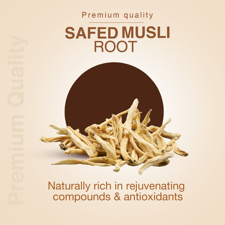 Safed Musli Powder – Revitalizing Ayurvedic Herb for Strength & Endurance – Net Qty: 200g