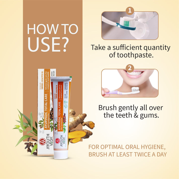 Ayouthveda Total Care 360 Toothpaste Net qty.- 100 g each Set of 2