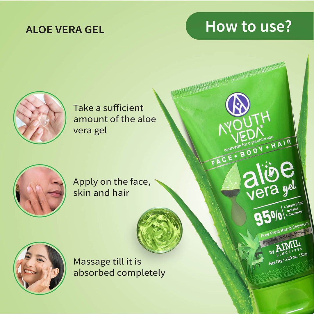 Aloevera Range | Aloe vera gel 150g +Aloe vera soap 100g | Talc 300g - Ayouthveda