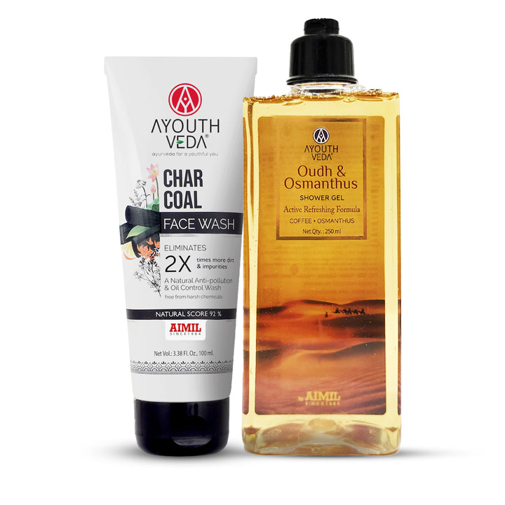 Charcoal Face Wash + Oudh Shower Gel