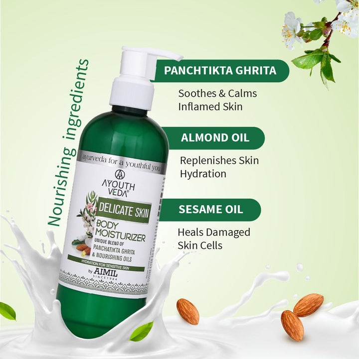 Delicate Skin Body Moisturizer (Net Qty-300ml) - Ayouthveda