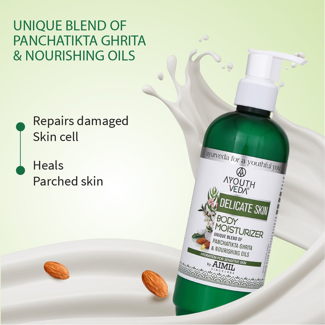 Delicate Skin Body Moisturizer (Net Qty-300ml) - Ayouthveda