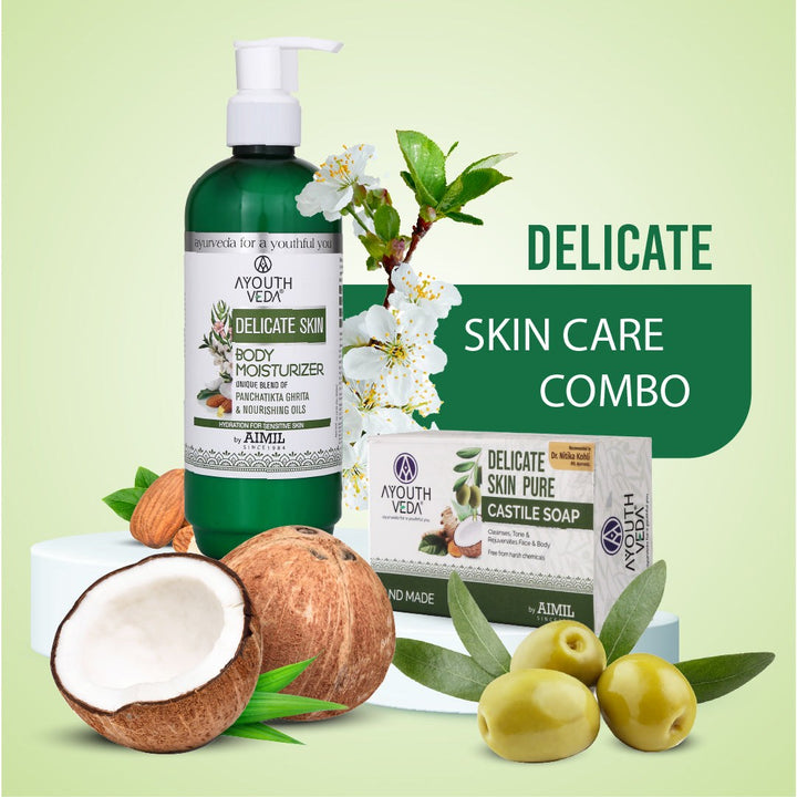 Delicate Skin Body Moisturizer (Net Qty-300ml) - Ayouthveda
