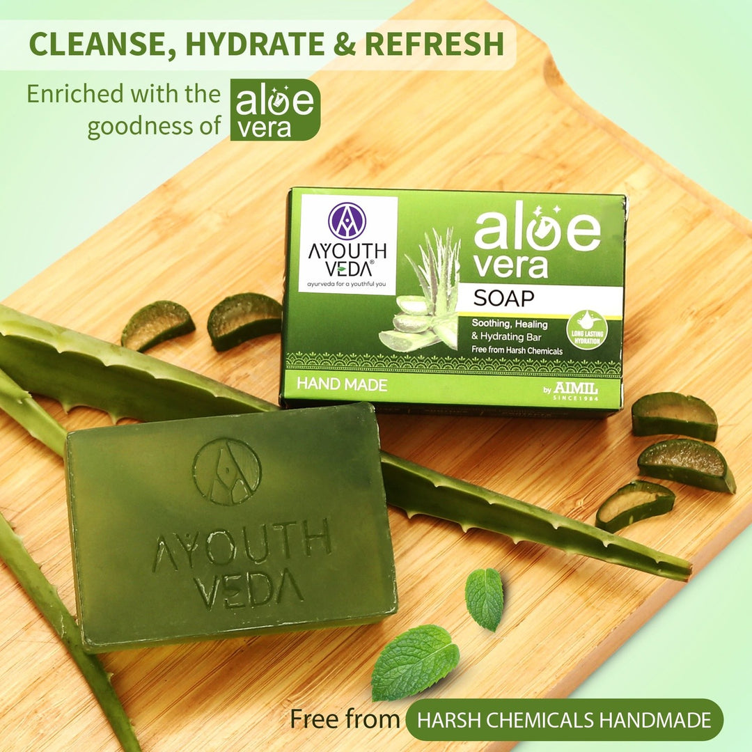 Ayouthveda Aloe Vera Bathing Soap (100g) each - Ayouthveda