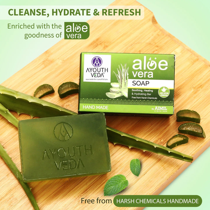 Ayouthveda Aloe Vera Bathing Soap (100g) each - Ayouthveda