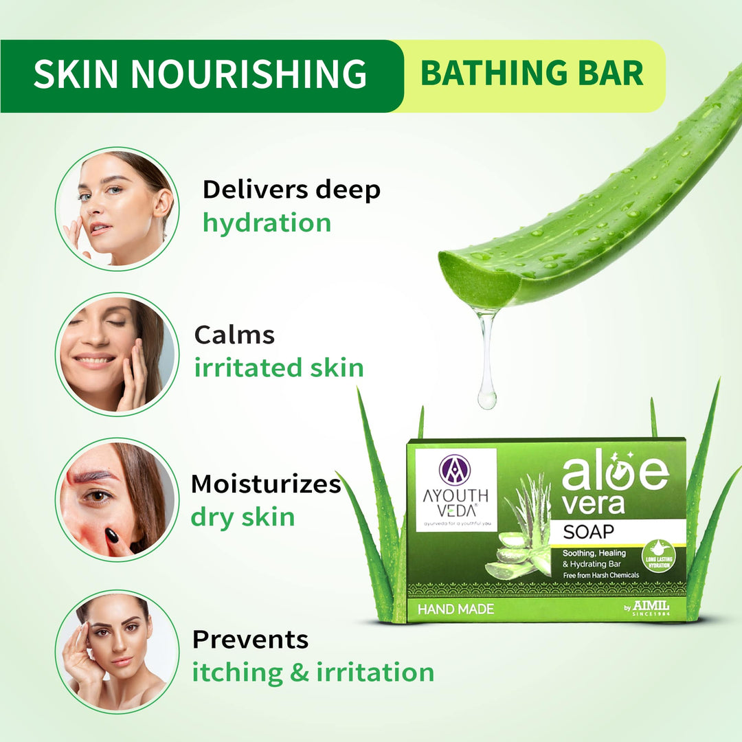 Ayouthveda Aloe Vera Bathing Soap (100g) each - Ayouthveda