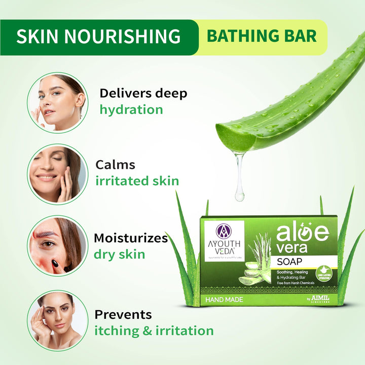 Ayouthveda Aloe Vera Bathing Soap (100g) each - Ayouthveda