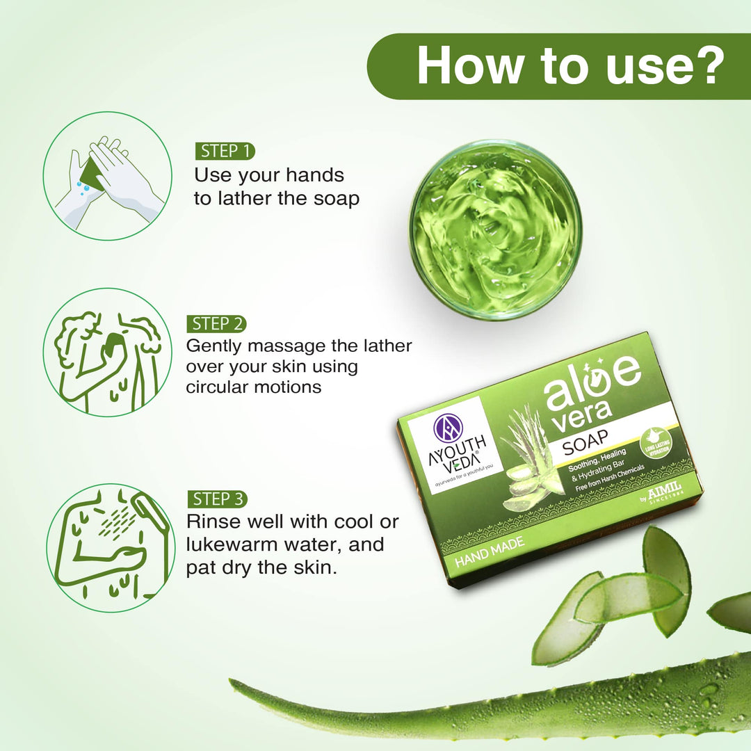 Ayouthveda Aloe Vera Bathing Soap (100g) each - Ayouthveda