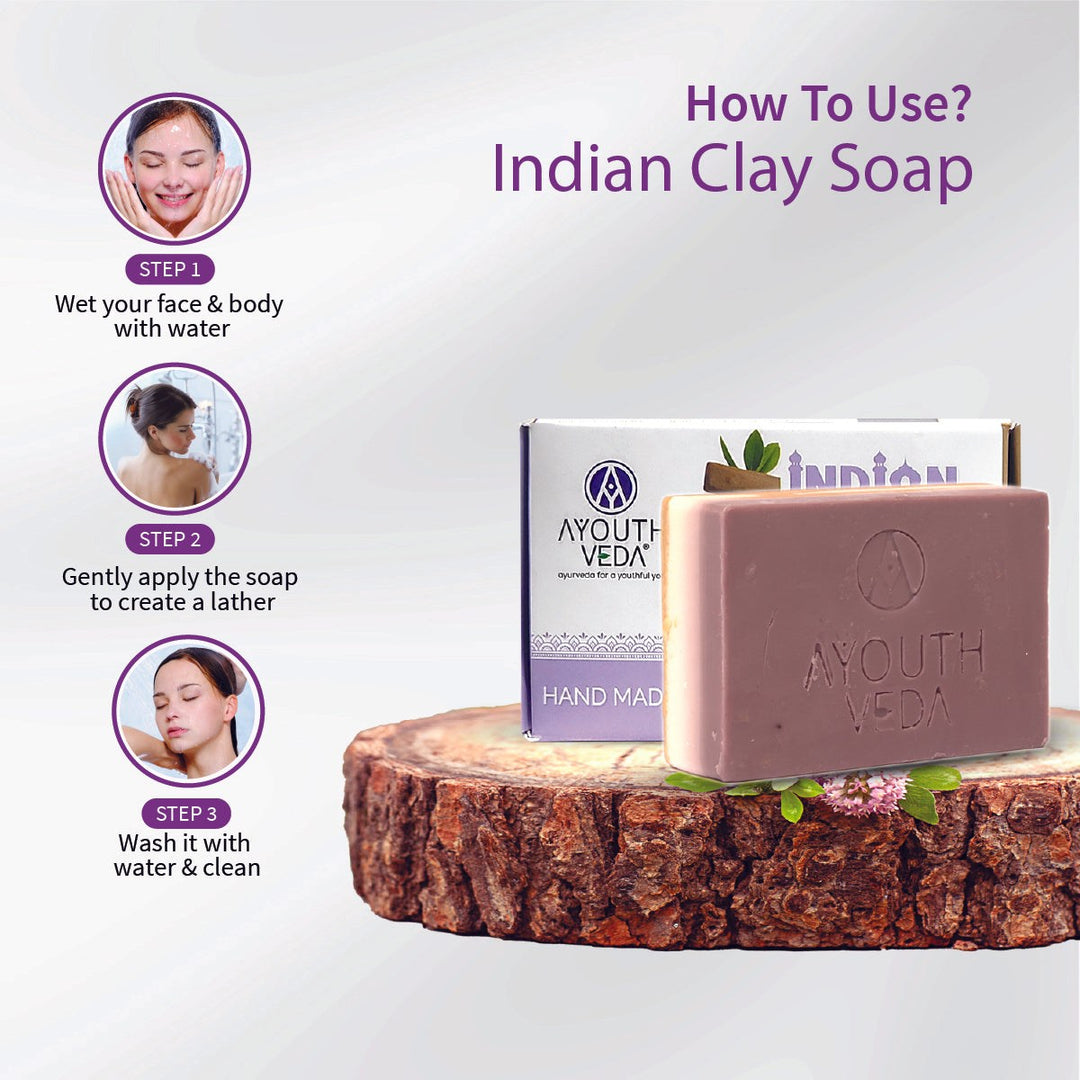 Face & Body Brightening Combo: Pearly White Face Wash (100 ml), Indian Clay Soap (100 gm) - Ayouthveda
