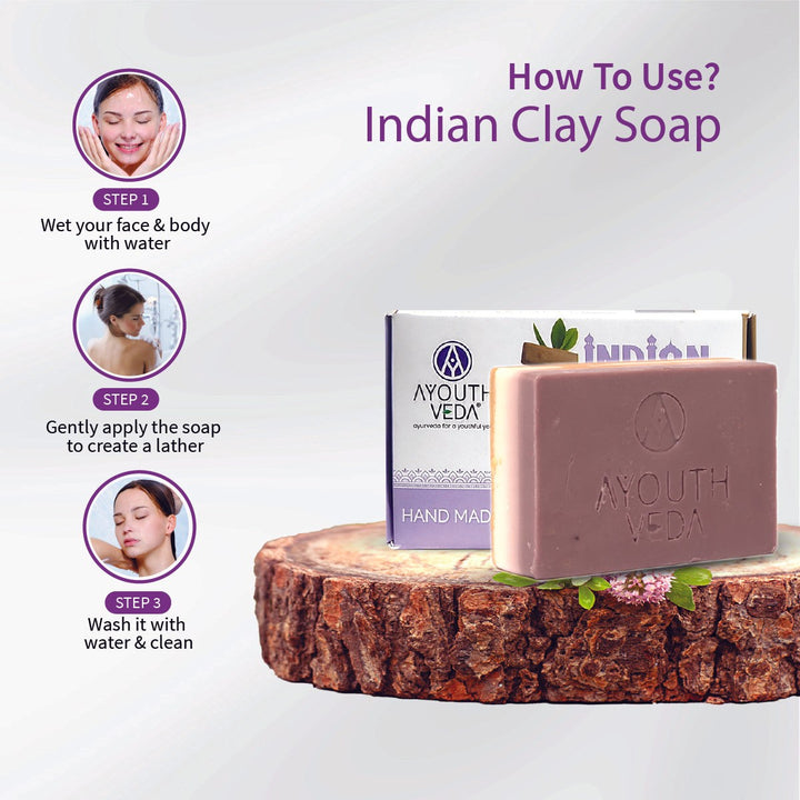 Face & Body Brightening Combo: Pearly White Face Wash (100 ml), Indian Clay Soap (100 gm) - Ayouthveda