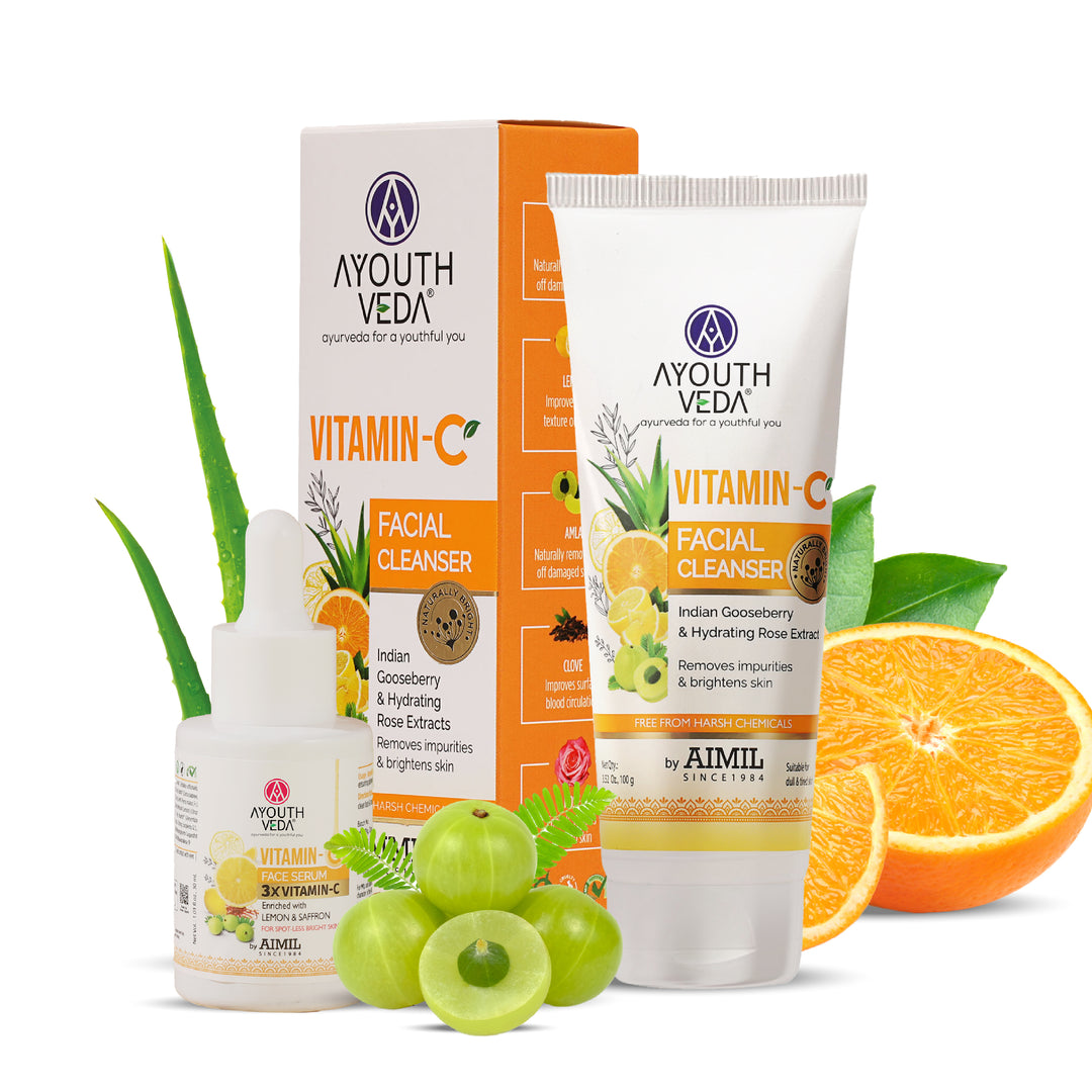Vitamin C Glow Boost Duo | Vitamin-C Facial Cleanser (100 g) | Vitamin-C Face Serum (30 ml)