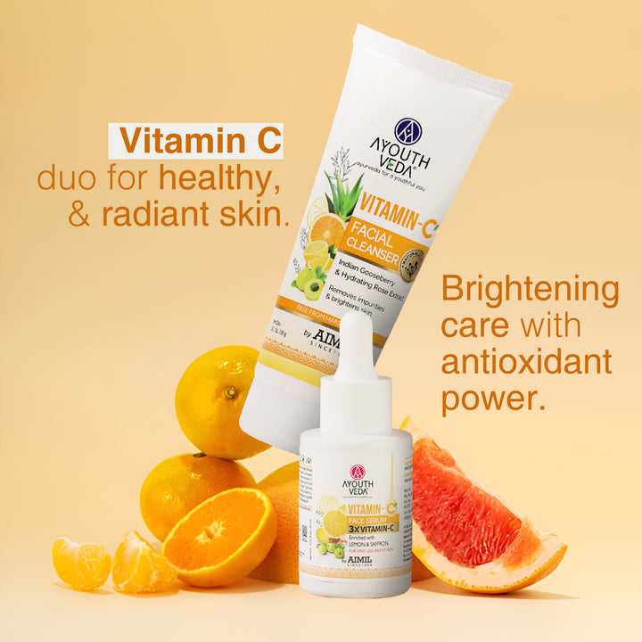 Vitamin C Glow Boost Duo | Vitamin-C Facial Cleanser (100 g) | Vitamin-C Face Serum (30 ml)