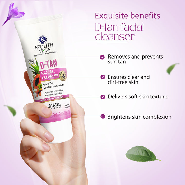 D-Tan Glow Restore Kit | D-Tan Facial Cleanser (100 g) | D-Tan Face Scrub (100 g) | D-Tan Face Serum (30 ml)