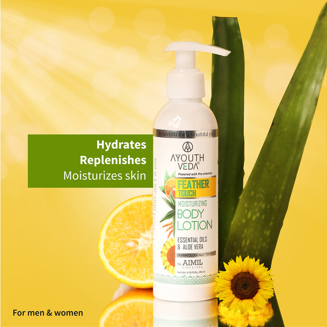 Feather Touch Moisturizing Body Lotion With Aloe vera (Net Qty- 200ml) - Ayouthveda