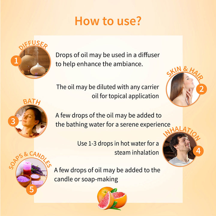 Grape Fruit Essential Oil ( Net Qty-15 ml) - Ayouthveda