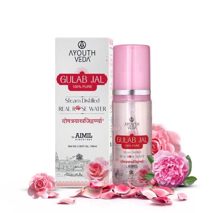 Ayouthveda Gulab Jal | Steam Distilled Real Rose Water  ( Net Qty-100ml ) - Ayouthveda