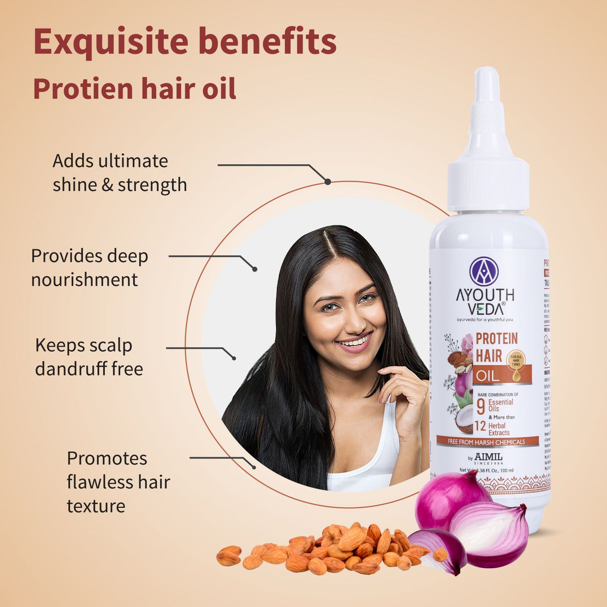 Hair Fall Control Combo | Protein Hair Oil 100ml & Anti hair fall Sham ...
