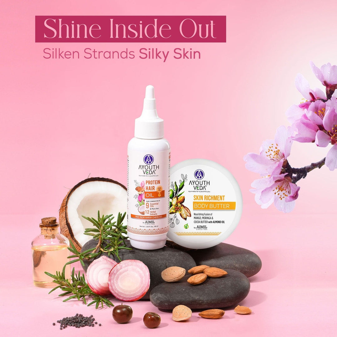 Hair and Body Nourishment | Protein hair oil 100ml | Skin Richment Body Butter 200g