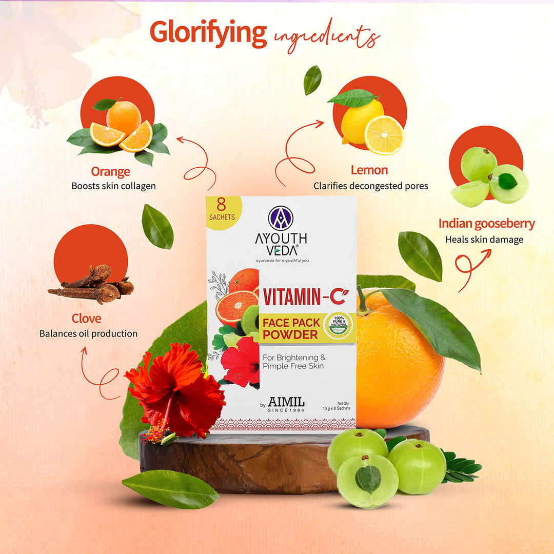 Vitamin-C Face Pack Powder 80g - Ayouthveda