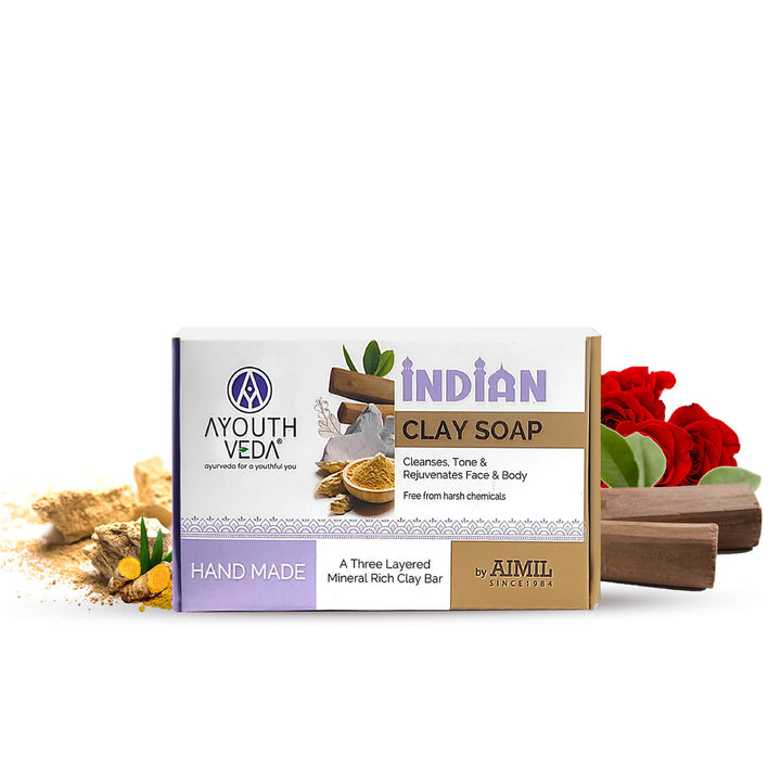 Indian Clay Handmade Soap With Multani Mitti (Net Qty-100g) - Ayouthveda