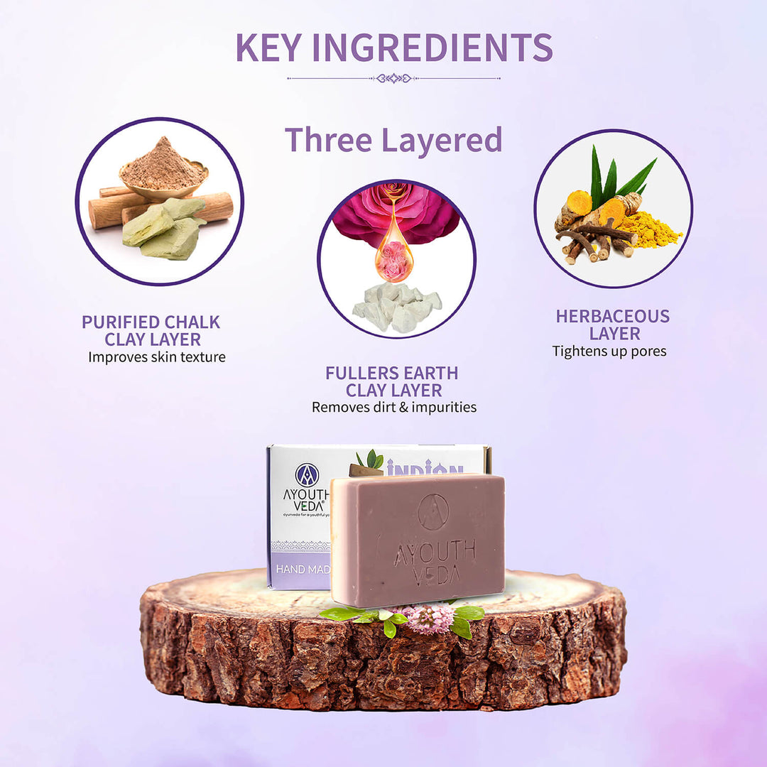 Indian Clay Handmade Soap With Multani Mitti (Net Qty-100g) - Ayouthveda