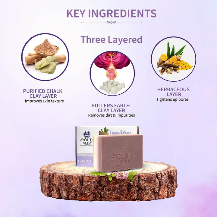 Indian Clay Handmade Soap With Multani Mitti (Net Qty-100g) - Ayouthveda