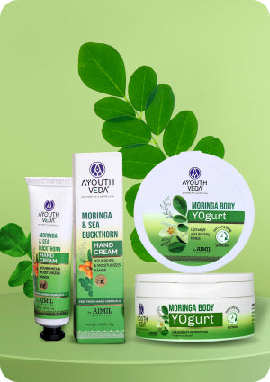 A tube of Moringa & Seabuckthorn Hand Cream - Ayouthveda
