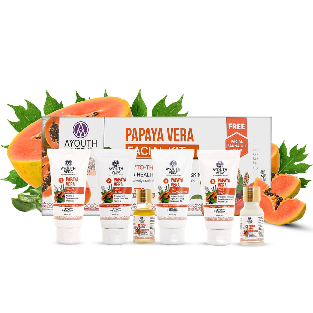 Papaya Vera Facial Kit for glowing skin 230g - Ayouthveda
