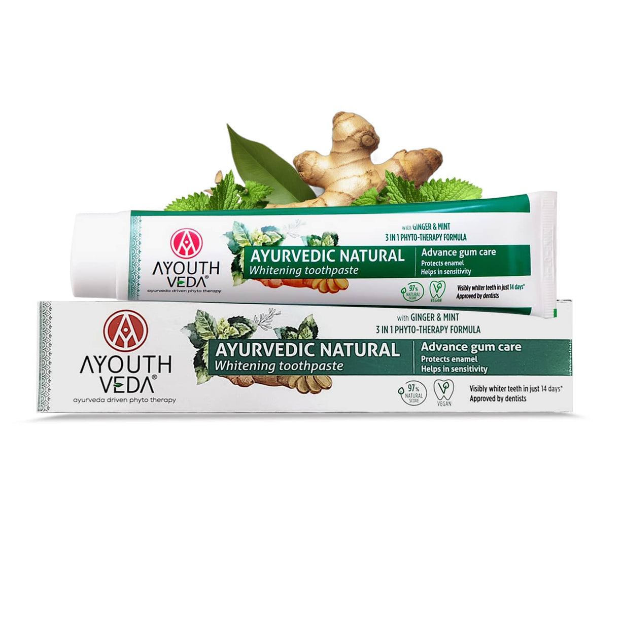 Ayouthveda Natural Whitening Toothpaste Net qty.- 100 g