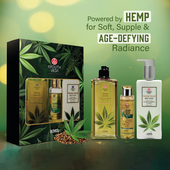 Hemp Skin Nourishment Combo: Hemp Seed Body Oil (100 ml) | Hemp Shower Gel (250 ml) | Hemp Seed Body Lotion (250 ml)