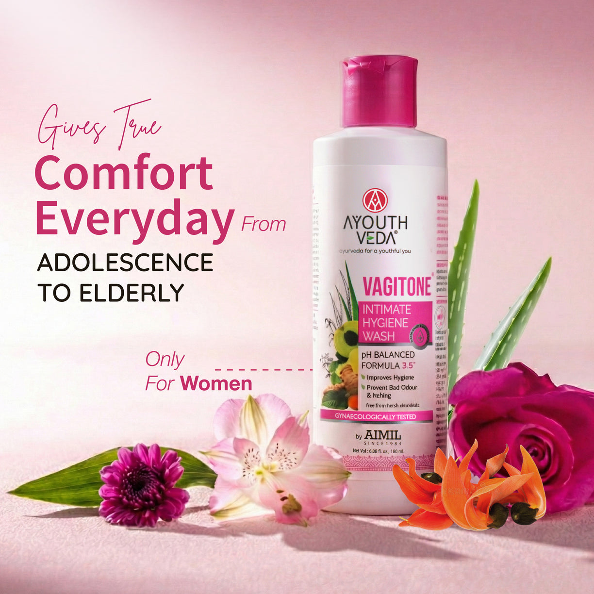 Vagitone Intimate Hygiene Duo | Vagitone Intimate Hygiene Wash (180ml) | Vagitone Vaginal Gel (50 g)