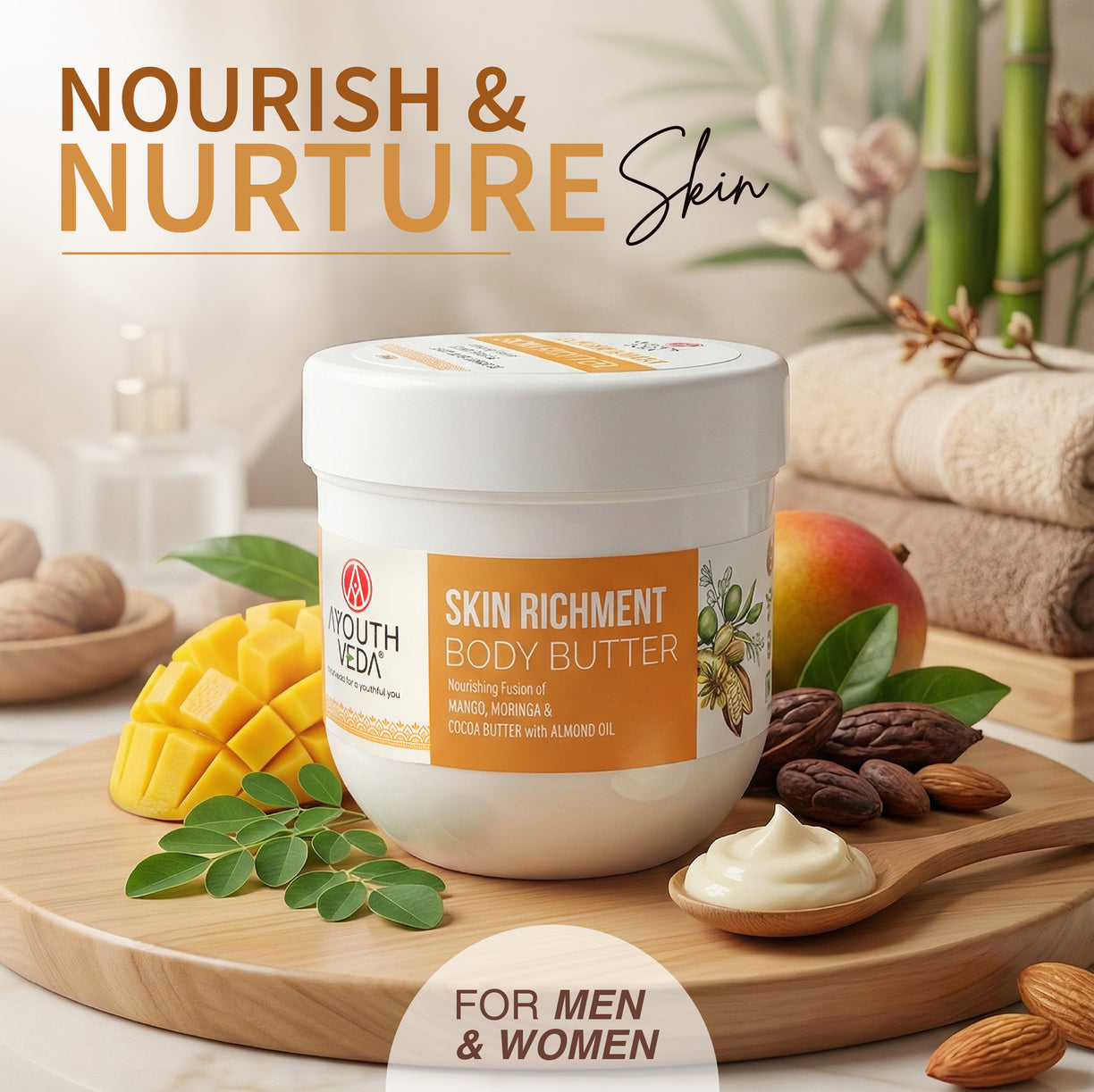 Skin Richment Body Butter with Mango and Cocoa Butter for Moisturized & Super Soft Skin Net qty.- 200 g