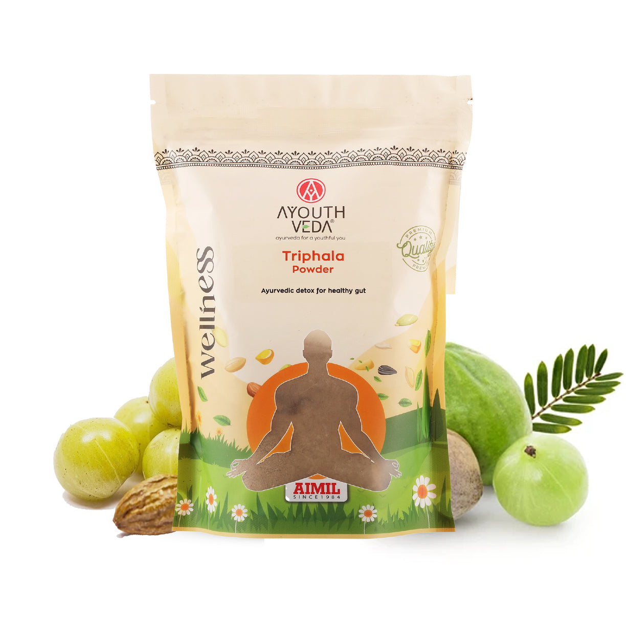 Ayouthveda Triphala Powder with Amla, Haritaki & Bibhitaki for Daily Detox, Gut Health, Healthy Digestion & Bowel Regularity – Traditional Ayurvedic Cleanse & Wellness Support – Net Qty: 200 g