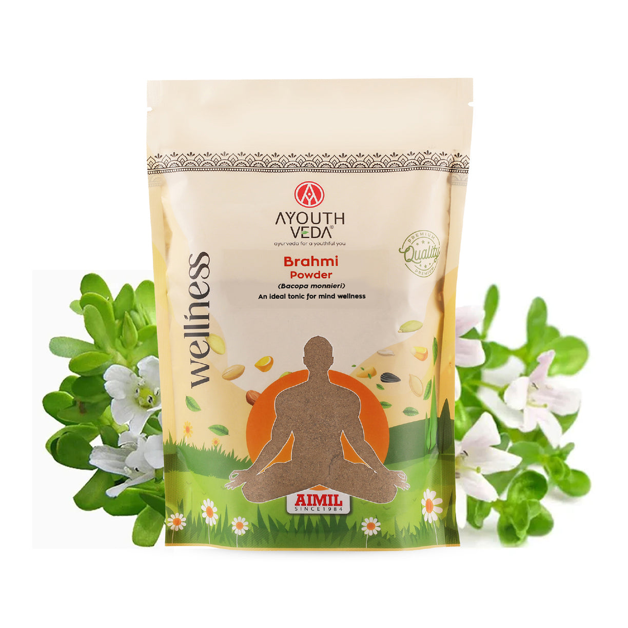 Ayouthveda Brahmi Powder | Pure Bacopa monnieri Brain Tonic for Memory, Focus & Stress Relief | Antioxidant-Rich Ayurvedic Support for Cognitive Function, Mental Clarity & Immunity | Net Qty: 200g