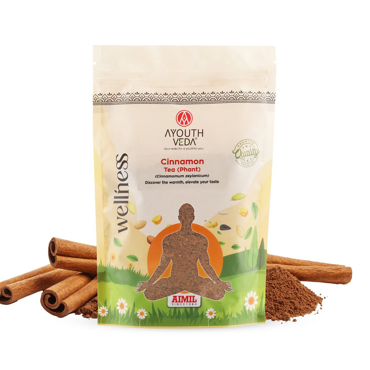 Ayouthveda Cinnamon Tea (Phant) | Pure Ceylon Cinnamon Herbal Infusion for Digestive Health, Immunity & Metabolism | Naturally Sweet, Aromatic & Caffeine-Free Wellness Drink | Versatile for Daily Use | Net Qty: 200g