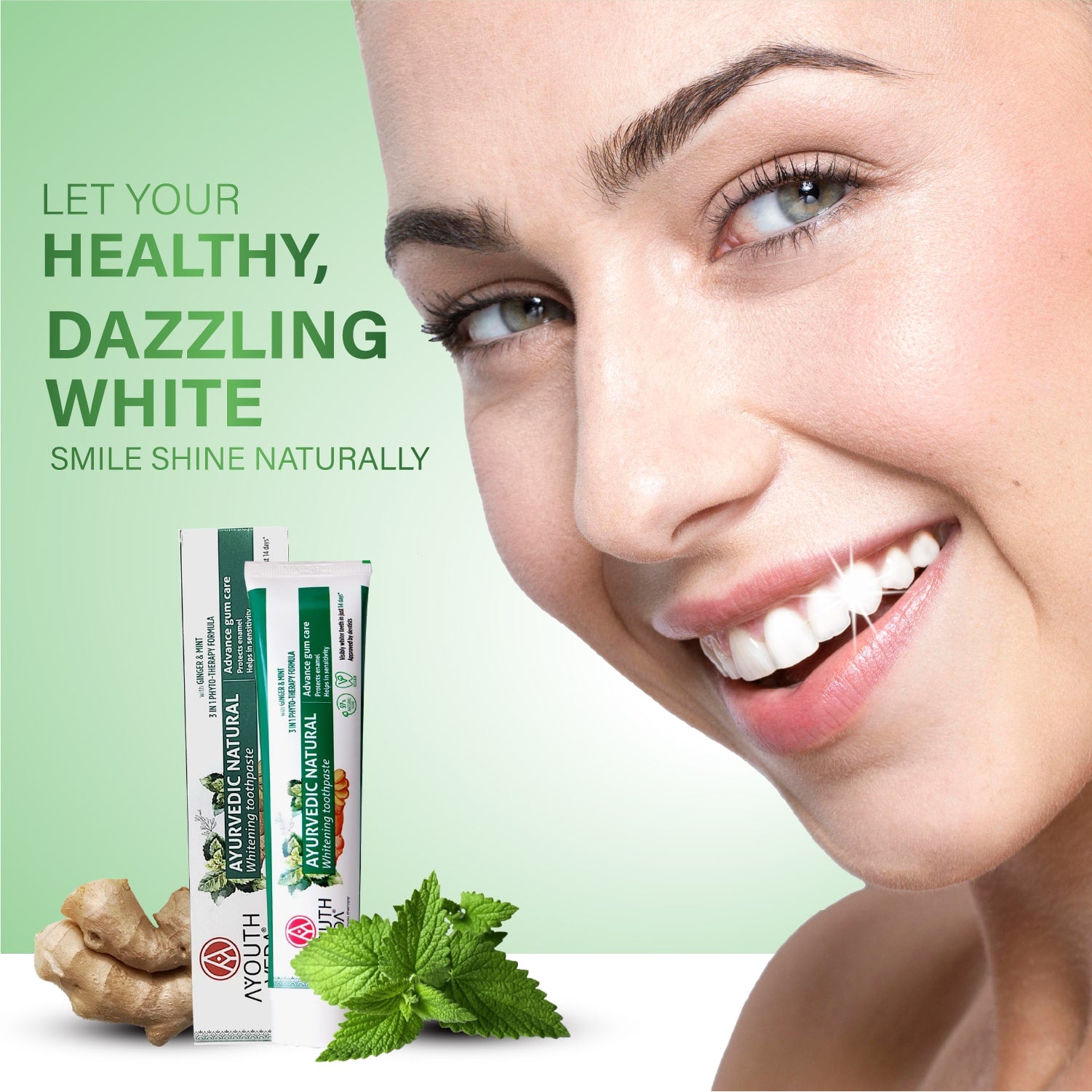 Ayouthveda Natural Whitening Toothpaste Net qty.- 100 g each Set of 2