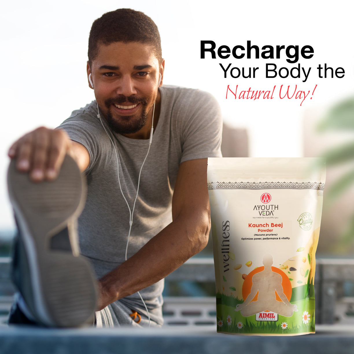 Ayouthveda Kaunch Beej Powder | Pure Mucuna pruriens for Energy, Stamina & Vitality | Natural L-DOPA Source for Strength, Muscle Support & Nervous System Balance | Ayurvedic Performance & Wellness Booster | Net Qty: 200g