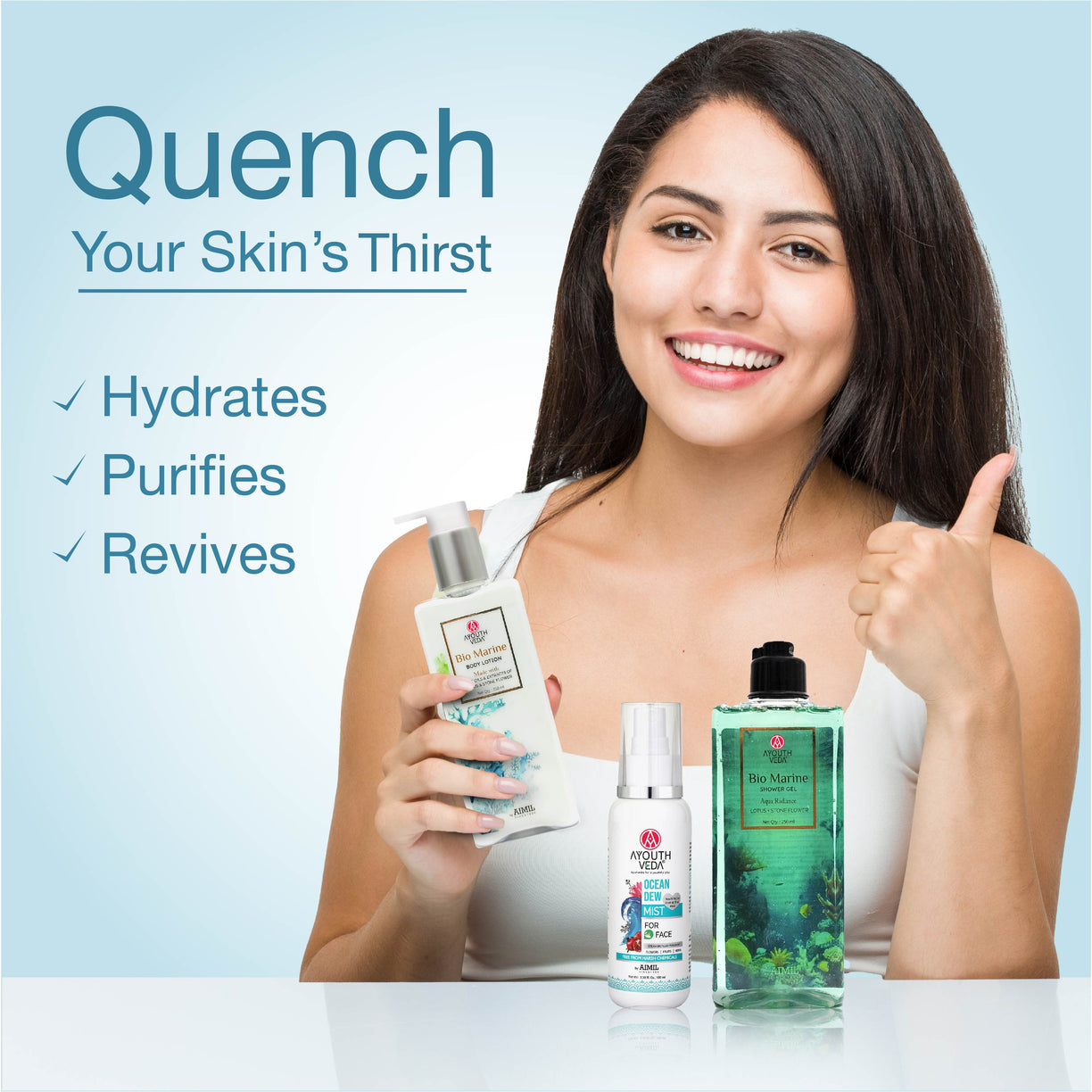 Refreshing Body Care Combo: Bio Marine Shower Gel (250 ml)  | Ocean Dew Mist (100ml) | Bio Marine Body Lotion (250ml)