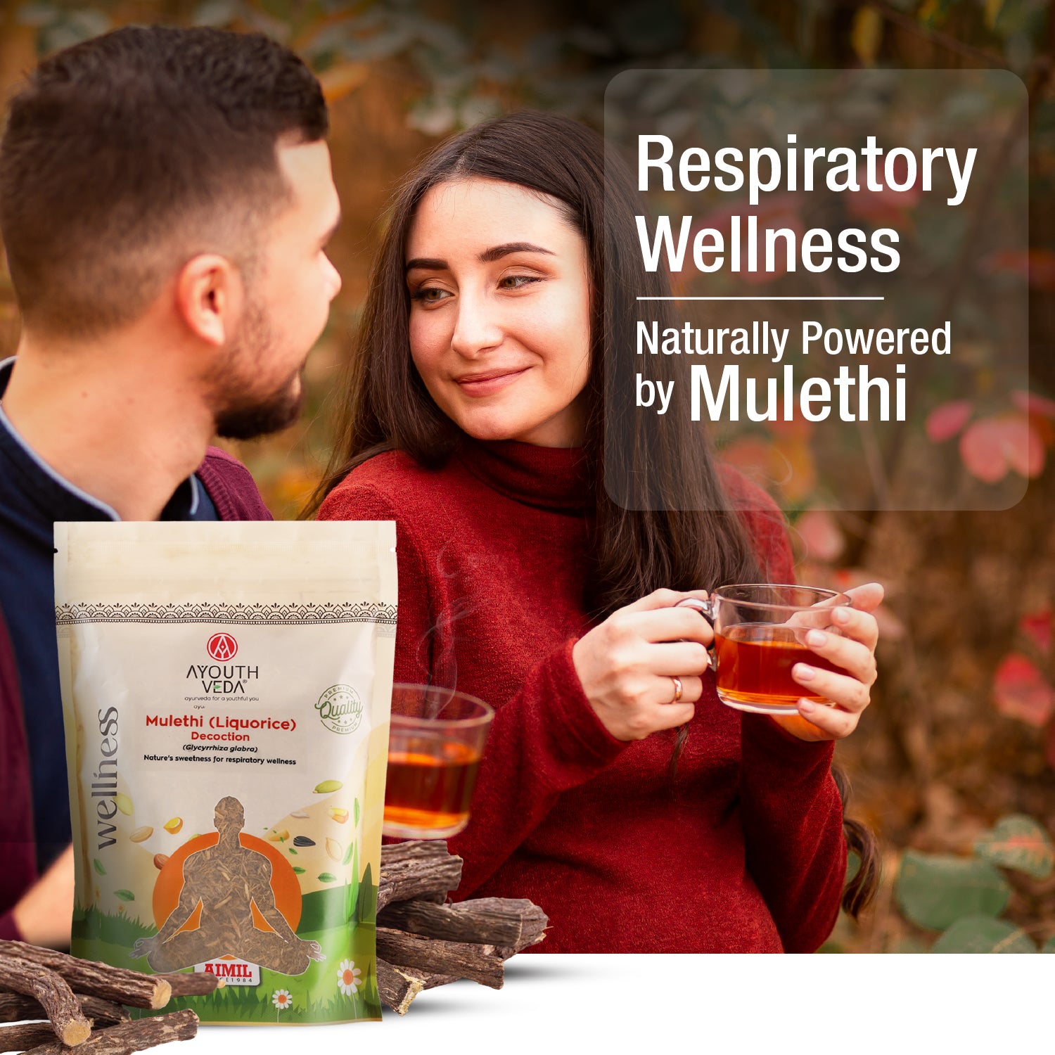 Mulethi (Liquorice) Decoction – Nature’s Sweetness for Respiratory Wellness Net Qty: 200g