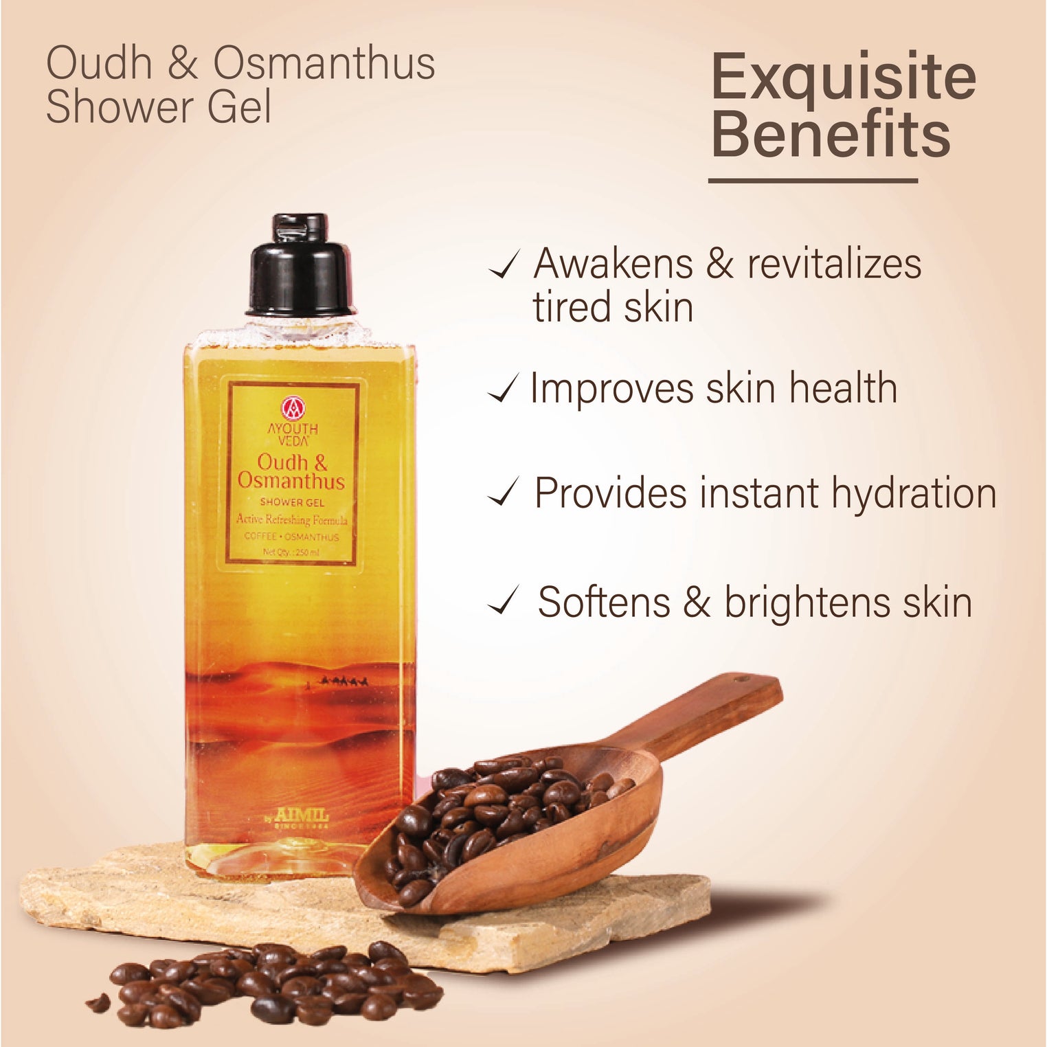 Oudh Indulgence Duo : Oudh Ittar Roll On (8ml ) | Oudh & Osmanthus Shower Gel (250ml)