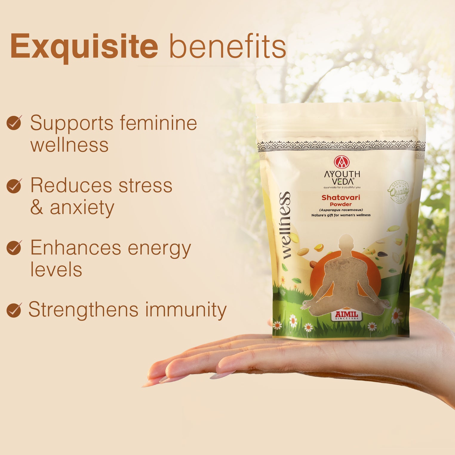 Ayouthveda Shatavari Powder | Pure Asparagus racemosus for Women’s Wellness, Hormonal Balance & Stress Relief | Adaptogenic Ayurvedic Support for Energy, Digestion & Immunity | Natural Feminine Health Booster | Net Qty: 200g