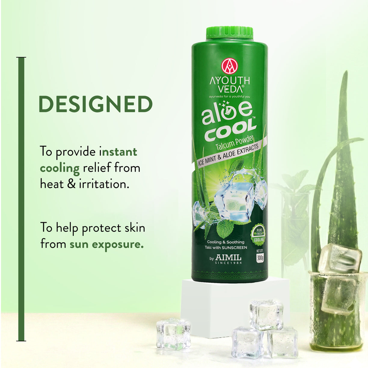 Aloe Cool Talcum Powder with Mint and Aloe Extracts 300g