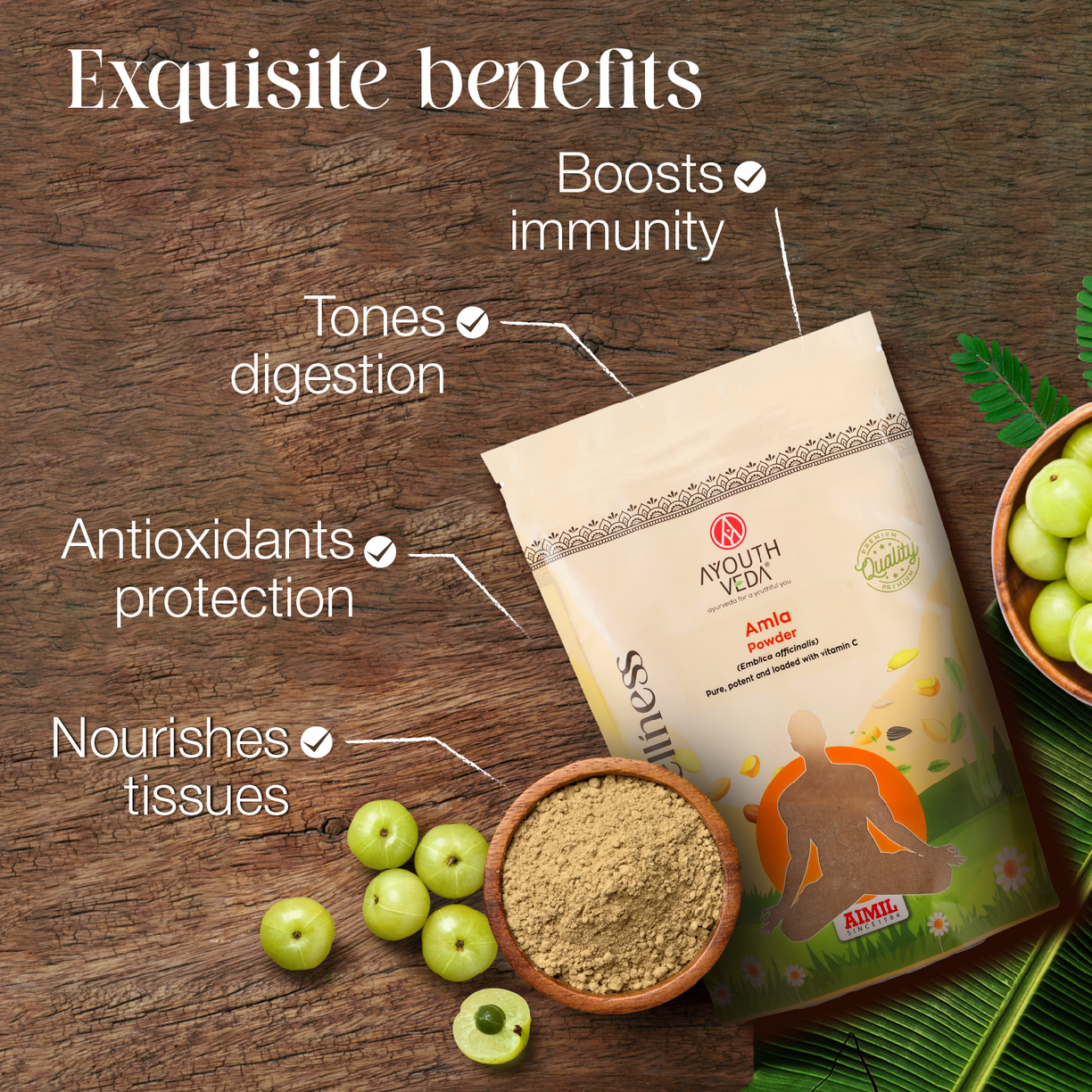 Amla Powder – Indian Gooseberry for Immunity, Hair, and Skin Wellness - Net Qty: 200g