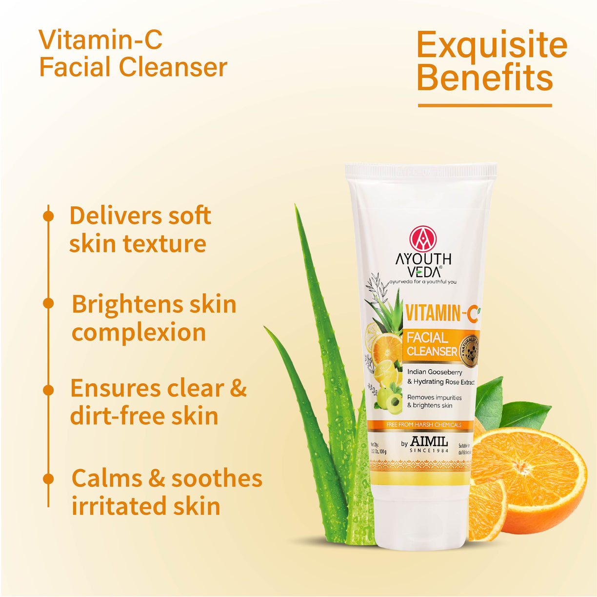 Vitamin C Glow Combo: Vitamin C Facial Cleanser (100 ml) | Vitamin C Face Serum (30 ml) | Sun Turn Cream SPF 30 (60 g) | Vitamin C Face Scrub (50 ml)