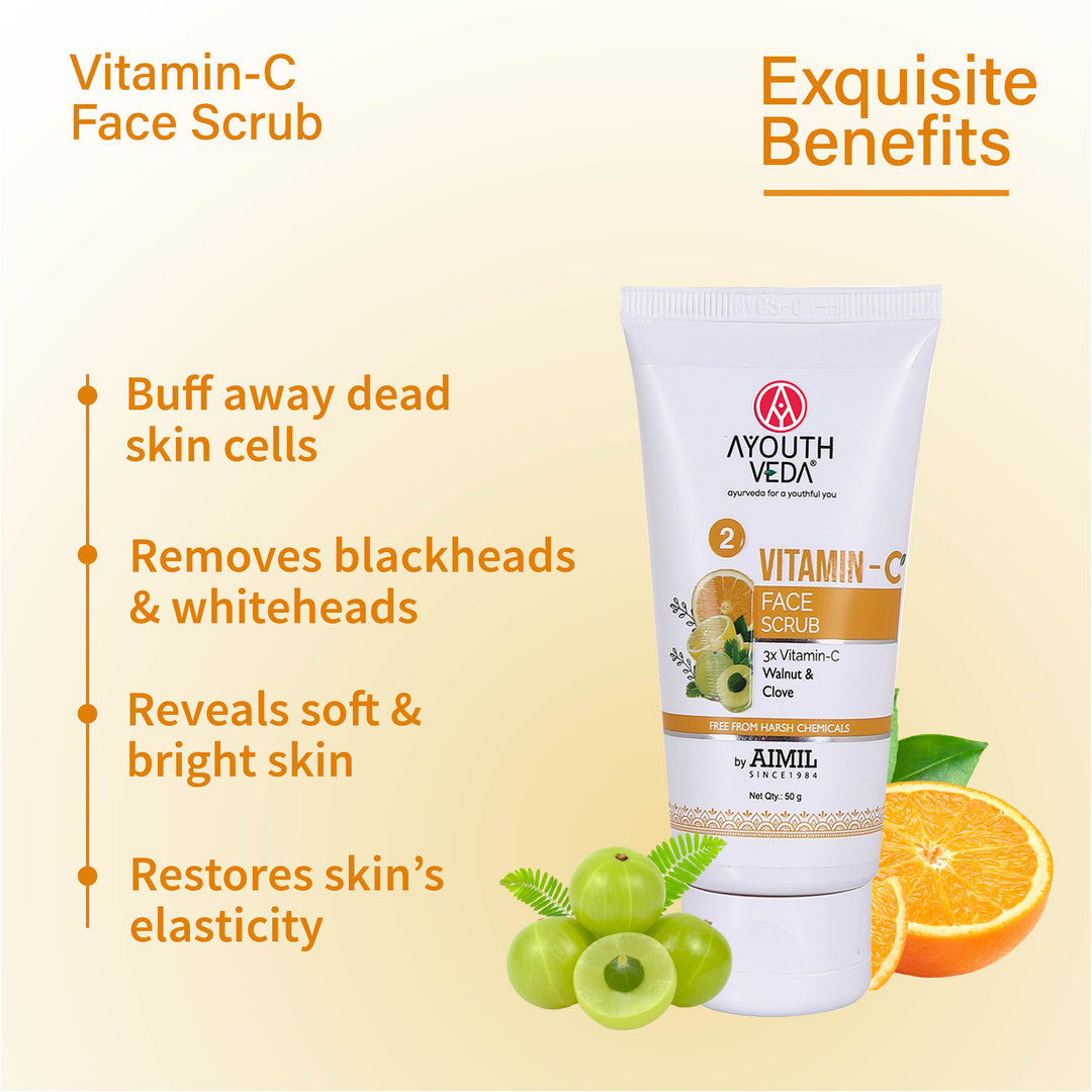 Vitamin C Glow Combo: Vitamin C Facial Cleanser (100 ml) | Vitamin C Face Serum (30 ml) | Sun Turn Cream SPF 30 (60 g) | Vitamin C Face Scrub (50 ml)