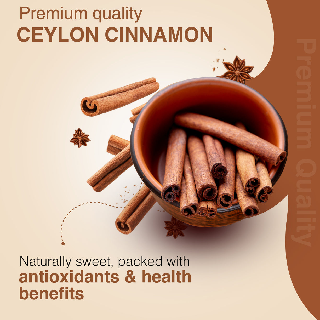 Ayouthveda Cinnamon Tea (Phant) | Pure Ceylon Cinnamon Herbal Infusion for Digestive Health, Immunity & Metabolism | Naturally Sweet, Aromatic & Caffeine-Free Wellness Drink | Versatile for Daily Use | Net Qty: 200g