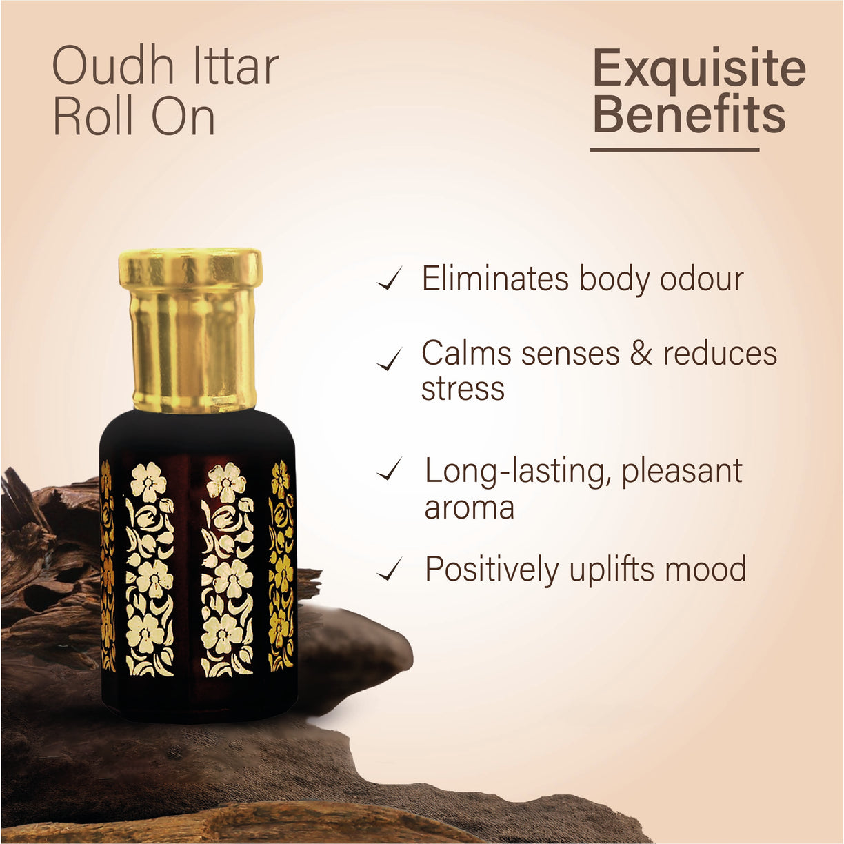 Oudh Indulgence Duo : Oudh Ittar Roll On (8ml ) | Oudh & Osmanthus Shower Gel (250ml)