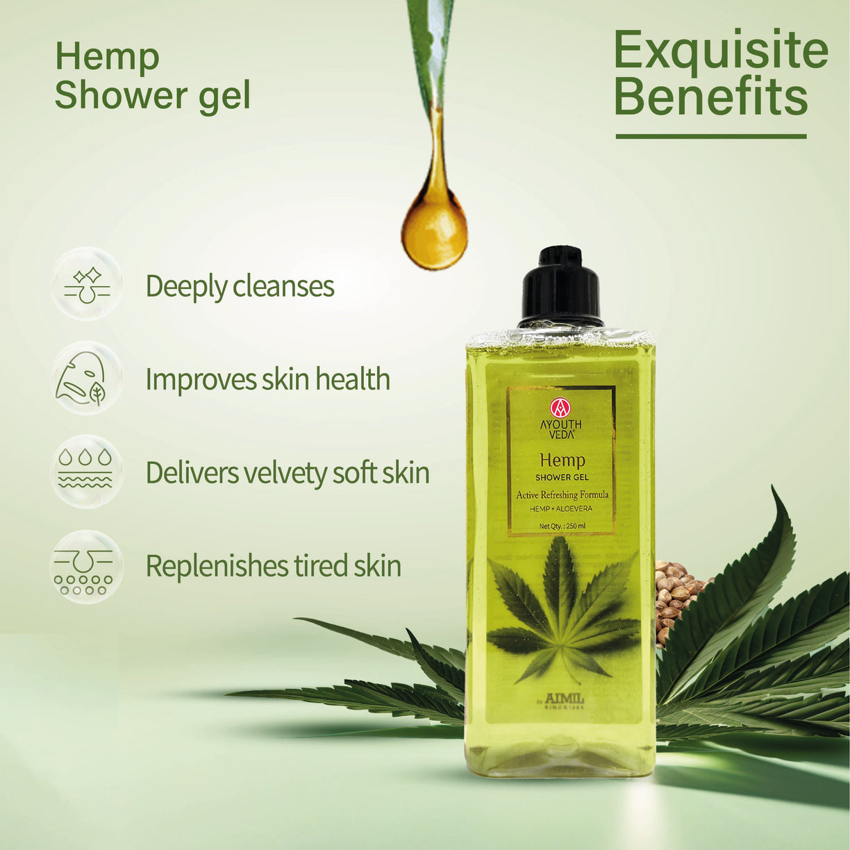 Hemp Skin Nourishment Combo: Hemp Seed Body Oil (100 ml) | Hemp Shower Gel (250 ml) | Hemp Seed Body Lotion (250 ml)