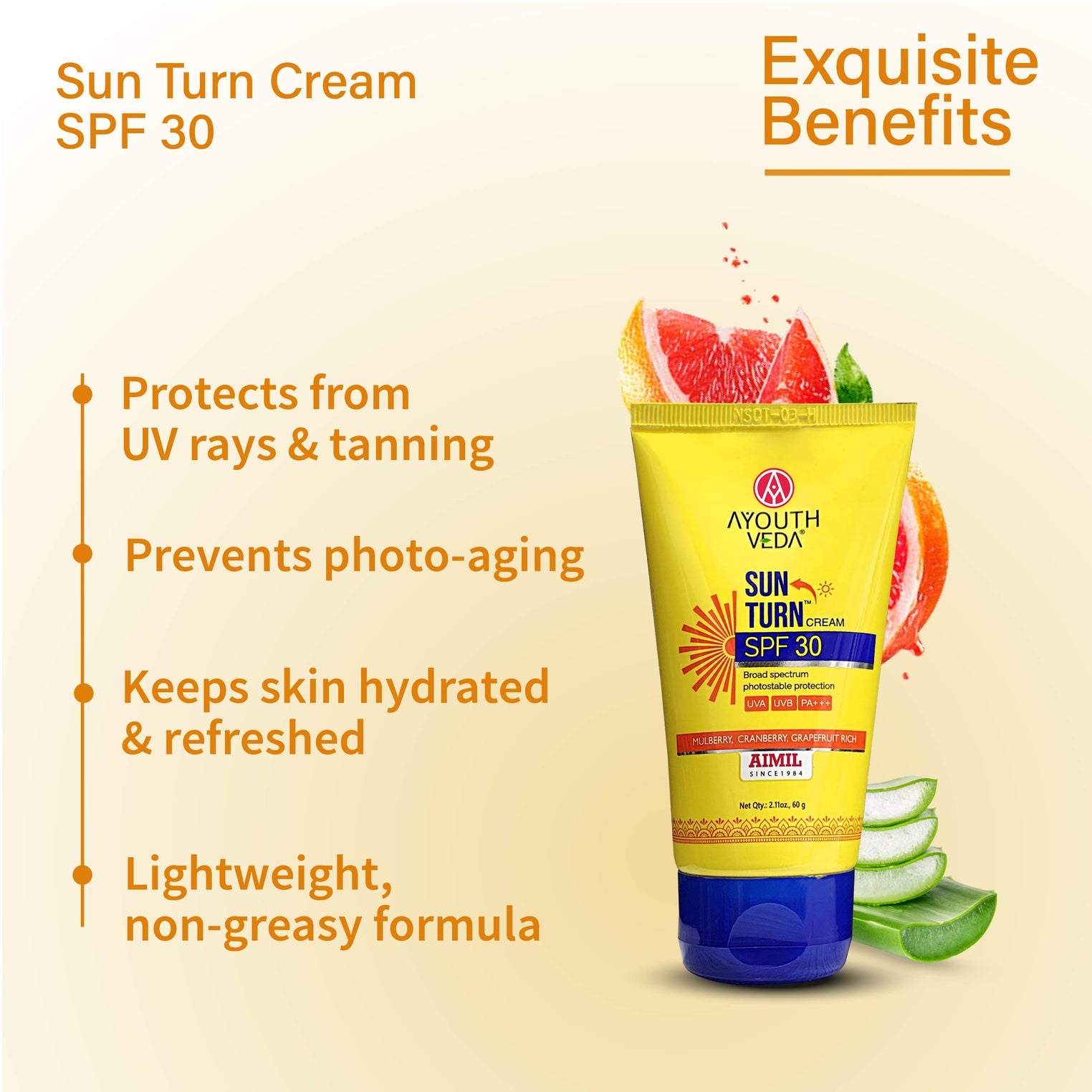 Vitamin C Glow Combo: Vitamin C Facial Cleanser (100 ml) | Vitamin C Face Serum (30 ml) | Sun Turn Cream SPF 30 (60 g) | Vitamin C Face Scrub (50 ml)