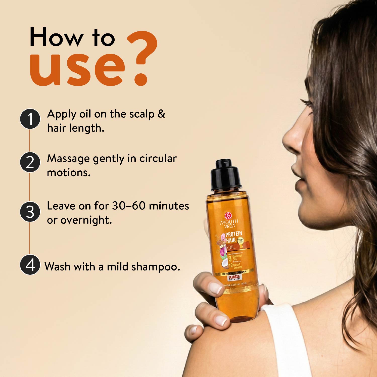 Protein Hair Oil With Bhringraj and Coffee Beans ( Net Qty - 100ml )